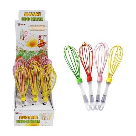 Max Force 2 In. W X 10 In. L Assorted Colors Silicone Egg Beater/Wisk